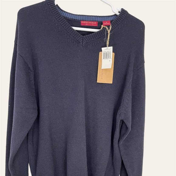 American Blue Midnight Navy V Neck Sweater - Picture 1 of 4